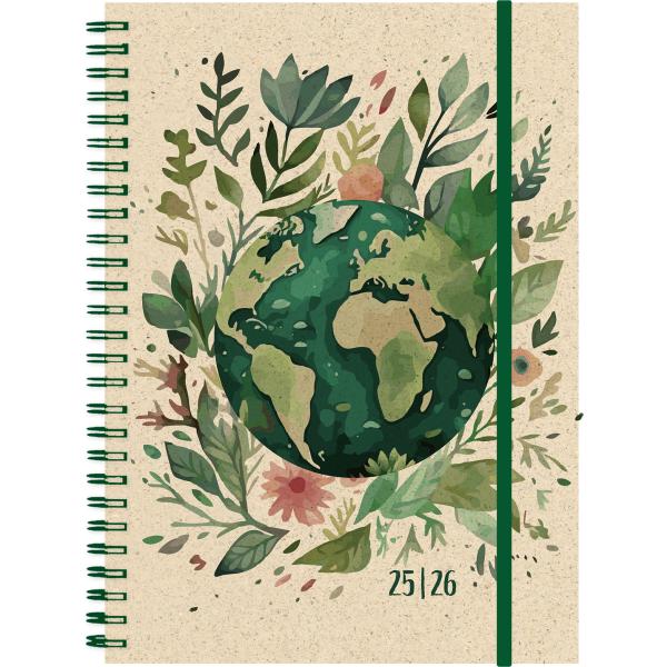 Simplex schüleragenda graspapier 25/26 500407.26 1w/2s 12m world ml 14.8x21cm - Simplex-50040726-7611468040496