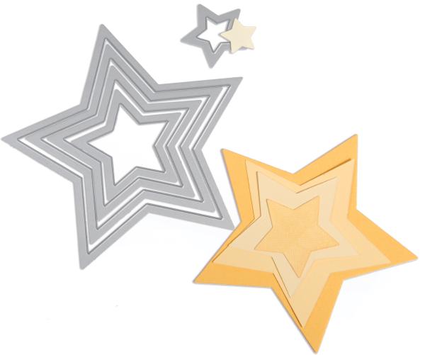 Sizzix stanzformen sterne 657567 5er set - Sizzix-657567-0841182061973