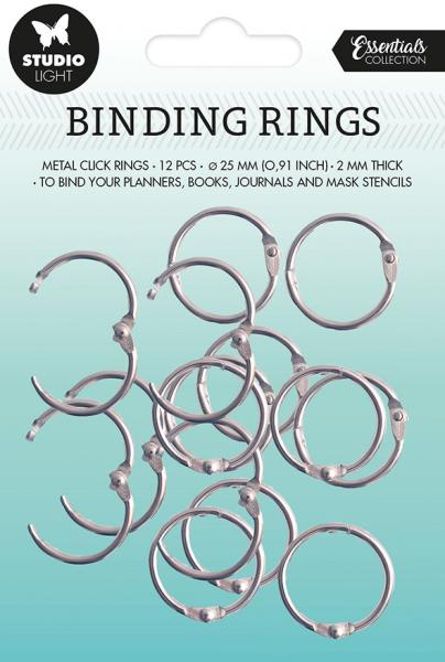 Sizzix bindung klickri. 2.3x2.3x0.3cm ring03 silber 12 stück - Sizzix-ring03-8713943134283