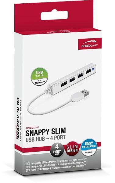 Speedlink snappy usb slim hub 2.0 sl140000w 4-port, passive, white - Speedlink-sl140000w-4027301461510-02.jpg