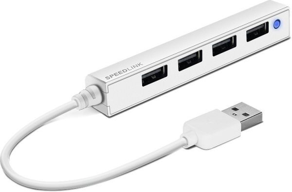 Speedlink snappy usb slim hub 2.0 sl140000w 4-port, passive, white - Speedlink-sl140000w-4027301461510