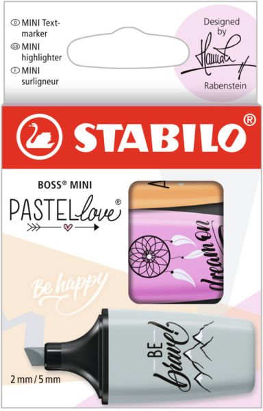 Stabilo boss mini pastell 2.0 07/03-59 etui 3 stk. - Stabilo-07-03-59-4006381576987