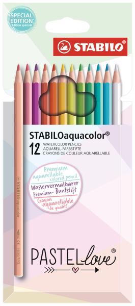 Stabilo farbstifte aquacolor 2.8mm 1612/7 pastellove 12 stück - Stabilo-1612-7-4006381590396