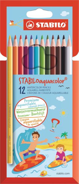 Stabilo aquacolor farb. kids design 16126 etui, farben ass. 12 stück - Stabilo-16126-4006381483636