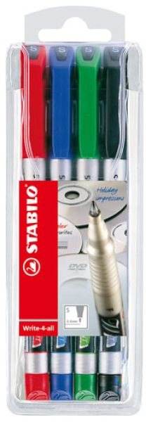 Stabilo write-4-all permanent sf 166/4 4-er etui - Stabilo-166-4-4006381137188