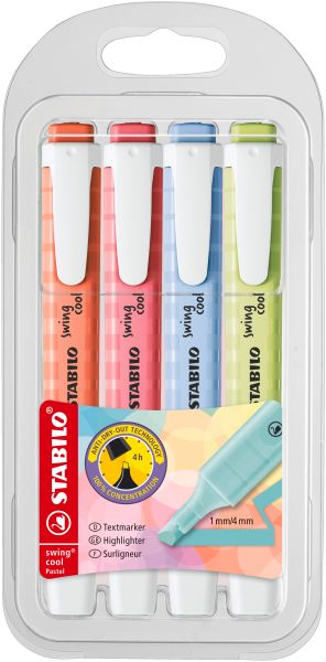 Stabilo textmarker swing cool 1-4mm 275/4-08-1 ass. 4 stück - Stabilo-275-4-08-1-4006381559461