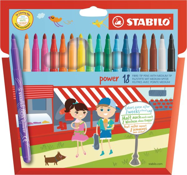 Stabilo fasermaler power 280/1801 etui 18 stück - Stabilo-280-1801-3168070280184