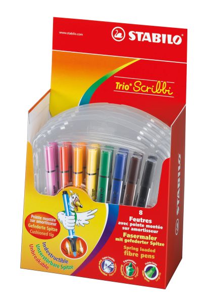 Stabilo trio scribbi 1.5-2mm 368/8-01 8 farben, etui - Stabilo-368-8-01-4006381343626