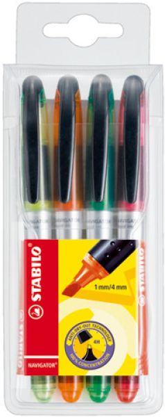 Stabilo textmarker navigator 545/4 4 farben ass. - Stabilo-545-4-4006381339872