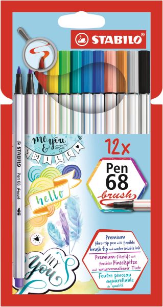 Stabilo fasermaler pen 68 brush 568/12-21 ass. 12 stück - Stabilo-568-12-21-4006381546096