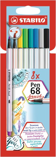 Stabilo fasermaler pen 68 brush 568/24-21 ass. 8 stück - Stabilo-568-24-21-4006381554282