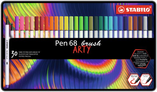 Stabilo fasermaler pen 68 brush 568/30-31-20 30 stück ass. - Stabilo-568-30-31-20-4006381578110