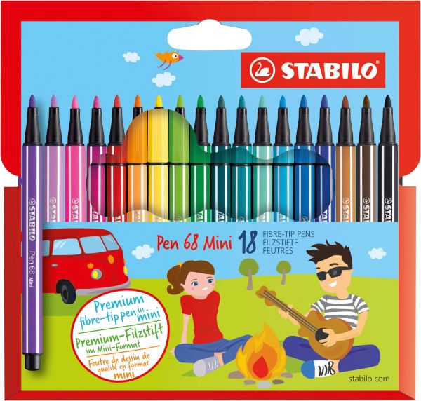 Stabilo fasermaler pen 68 1mm 668/18 18-farbig, etui - Stabilo-668-18-4006381379694