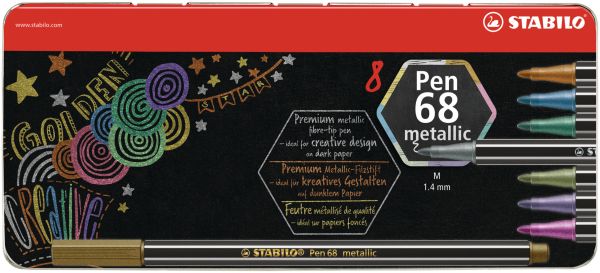 Stabilo fasermaler pen 68 6808/8-31 metallic ass. 8 stück - Stabilo-6808-8-31-4006381546409