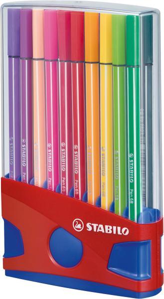 Stabilo fasermaler pen 68 1mm 6820-04 20er color box rot/blau - Stabilo-6820-04-4006381372213-02.jpg