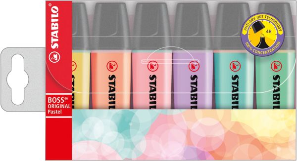 Stabilo textmarker boss pastell 70/6-2 6er etui - Stabilo-70-6-2-4006381492881