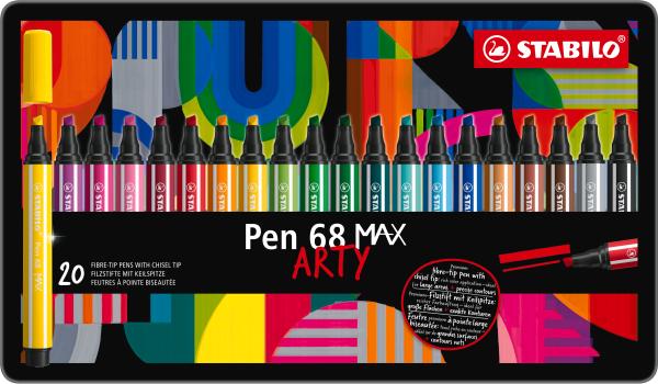 Stabilo fasermaler pen 68 max arty 768/20-20 ass., metalletui 20 stück - Stabilo-768-20-20-4006381590044