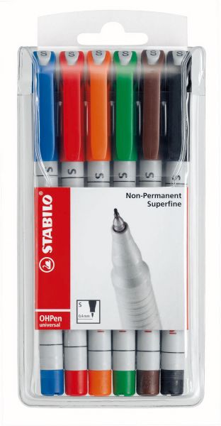 Stabilo ohp pen non-perm. s 851/6 6er etui - Stabilo-851-6-4006381115186