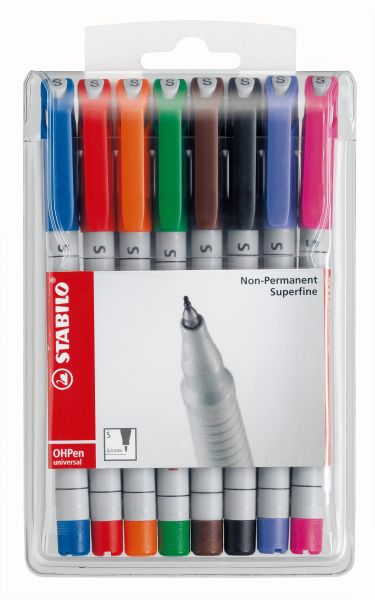 Stabilo ohp pen non-perm. s 851/8 8er etui - Stabilo-851-8-4006381115209