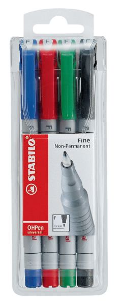 Stabilo ohp pen non-perm. f 852/4 4er etui - Stabilo-852-4-4006381115100