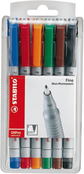 Stabilo ohp pen non-perm. f 852/6 6er etui - Stabilo-852-6-4006381115124