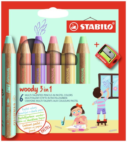 Stabilo farbstifte woody 3 in 1 8806-3 pastell, etui 6 stk. - Stabilo-8806-3-4006381578059