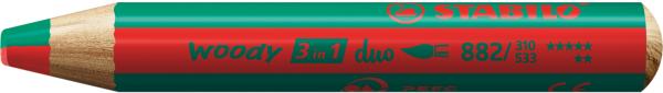 Stabilo farbstift woody 3 in 1 882/310-533 duo, rot/dunkelgrün - Stabilo-882-310-533-4006381603690