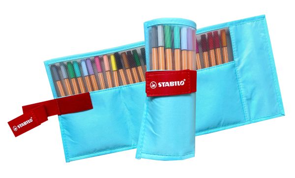 Stabilo rollerset point 88 0.4mm 8825-08-01ch 25 farben ass. pastellblau - Stabilo-8825-08-01ch-4006381589314