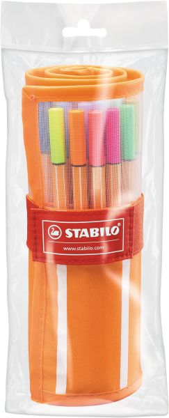 Stabilo fineliner point 88 0.4mm 8830-2 25+5 neon rollerset - Stabilo-8830-2-4006381444057