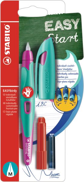 Stabilo füller easybirdy m b-53282-5 pink/türkis - Stabilo-b-53282-5-4006381532822