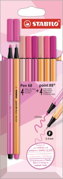Stabilo schreibset 68 & 88 d/87-3576 shade of pink 4 stück - Stabilo-d-87-3576-4006381616218