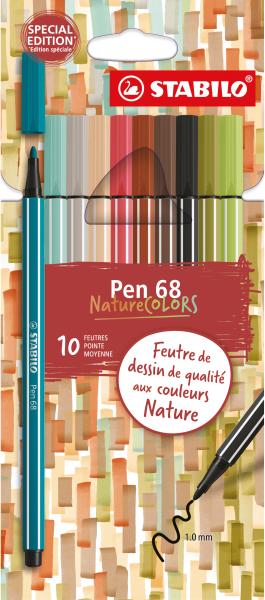 Stabilo fasermaler pen 68 1mm f59627 nature colors 10 stück - Stabilo-f59627-4006381596275