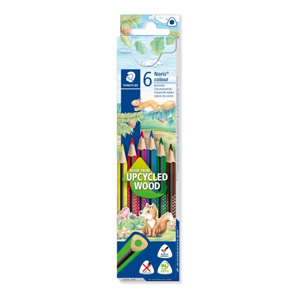 Staedtler farbstifte noris colour 187c6 03 upcycled wood 6 stück - Staedtler-187c6-03-4007817028377