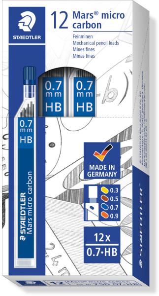 Staedtler feinmine mars micro hb 0,7mm 250 07-hb tiefschwarz 12 stück - Staedtler-250-07-hb-4007817213889-03.jpg