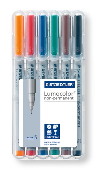 Staedtler lumocolor non-perm. s 311-wp6 6 farben ass. - Staedtler-311-wp6-4007817307779