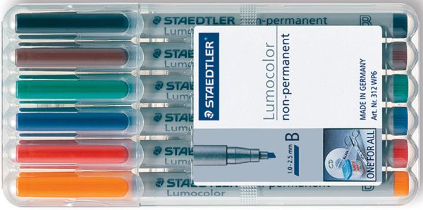 Staedtler lumocolor non-perm. b 312 wp6 6 farben ass. - Staedtler-312-wp6-4007817323380