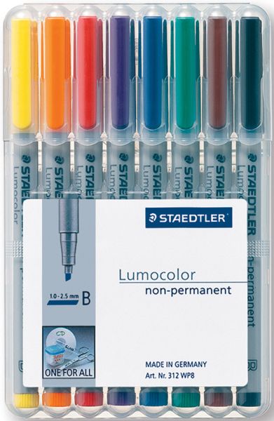 Staedtler lumocolor non-permanent b 312 wp8 8 farben ass. - Staedtler-312-wp8-4007817323403