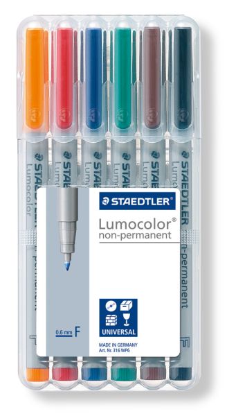 Staedtler lumocolor non-perm. f 316-wp6 6 farben ass. - Staedtler-316-wp6-4007817323588
