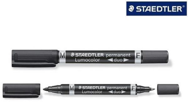 Staedtler lumocolor duo 348 0.6/1.5mm 348-9 schwarz perm. - Staedtler-348-9-4007817348031