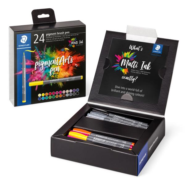 Staedtler fasermaler mit pinselspitze 371 c24 pigment pen 376 24er set - Staedtler-371-c24-4007817096963