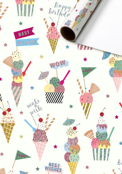 Stewo geschenkpapier gelato 2528520360 weiss 70x200cm - Stewo-2528520360-7630050884171