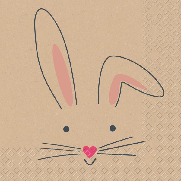 Stewo serviette bunny 2572544328 pink 33x33cm - Stewo-2572544328-7630050860359