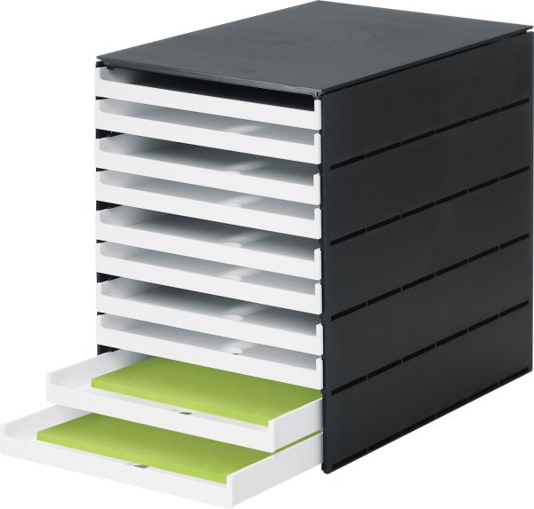 Styro schubladenbox pro schwarz 14-800292 10 fächer - Styro-14-800292-7612176074254