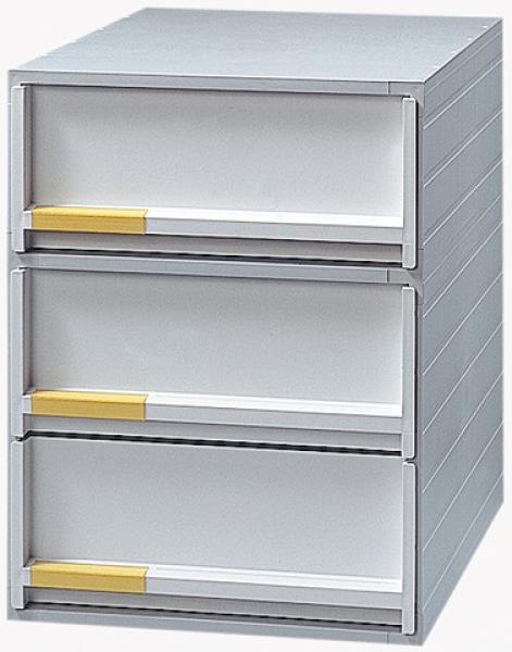 Styro schubladenbox grau 21109680 3 fächer, styro-modul - Styro-21109680-7612176105965