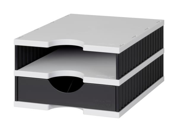 Styro ablagesystem styrodoc 268-0102.9895s bk/grau,2 fächer 248x331x154mm - Styro-268-01029895s-7612176084178