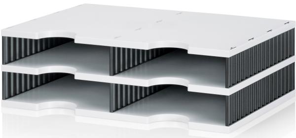 Styro ablagesystem styrodoc 268-0202.98 duo 4 fächer schwarz/grau - Styro-268-020298-7612176107792