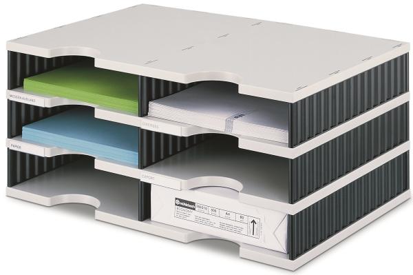 Styro ablagesystem styrodoc 268-02031.98 duo 6 fächer schwarz/grau - Styro-268-0203198-7612176106597