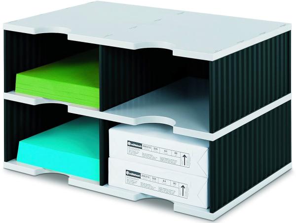 Styro styrodoc duo jumbo 268-02229 schwarz/grau 4 fächer - Styro-268-02229-7612176108249