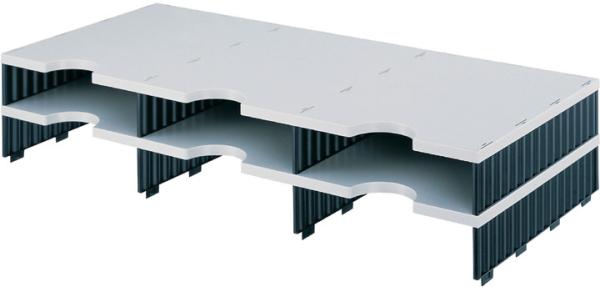 Styro styrodoc trio aufbaueinheit 268-13021.98 schwarz/grau 6 fächer - Styro-268-1302198-7612176111782