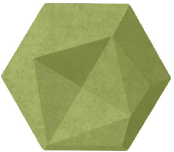 Suono wandelement 16x14x2cm 3116.s09.1300 tiles 3d, hexa, grün 10 stk. - Suono-3116s091300-7640439765052